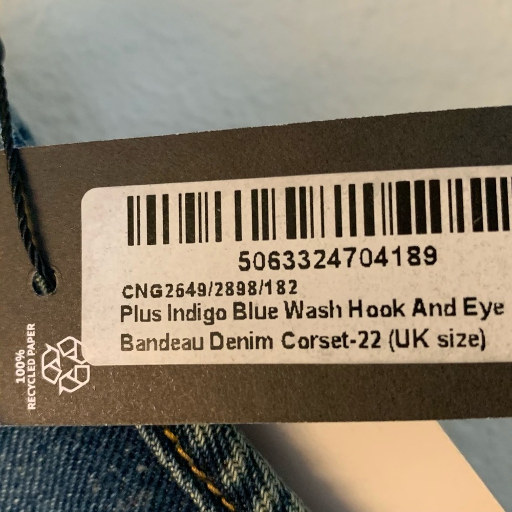 Indigo Blue Denim Bandeau Top - Picture 7 of 10